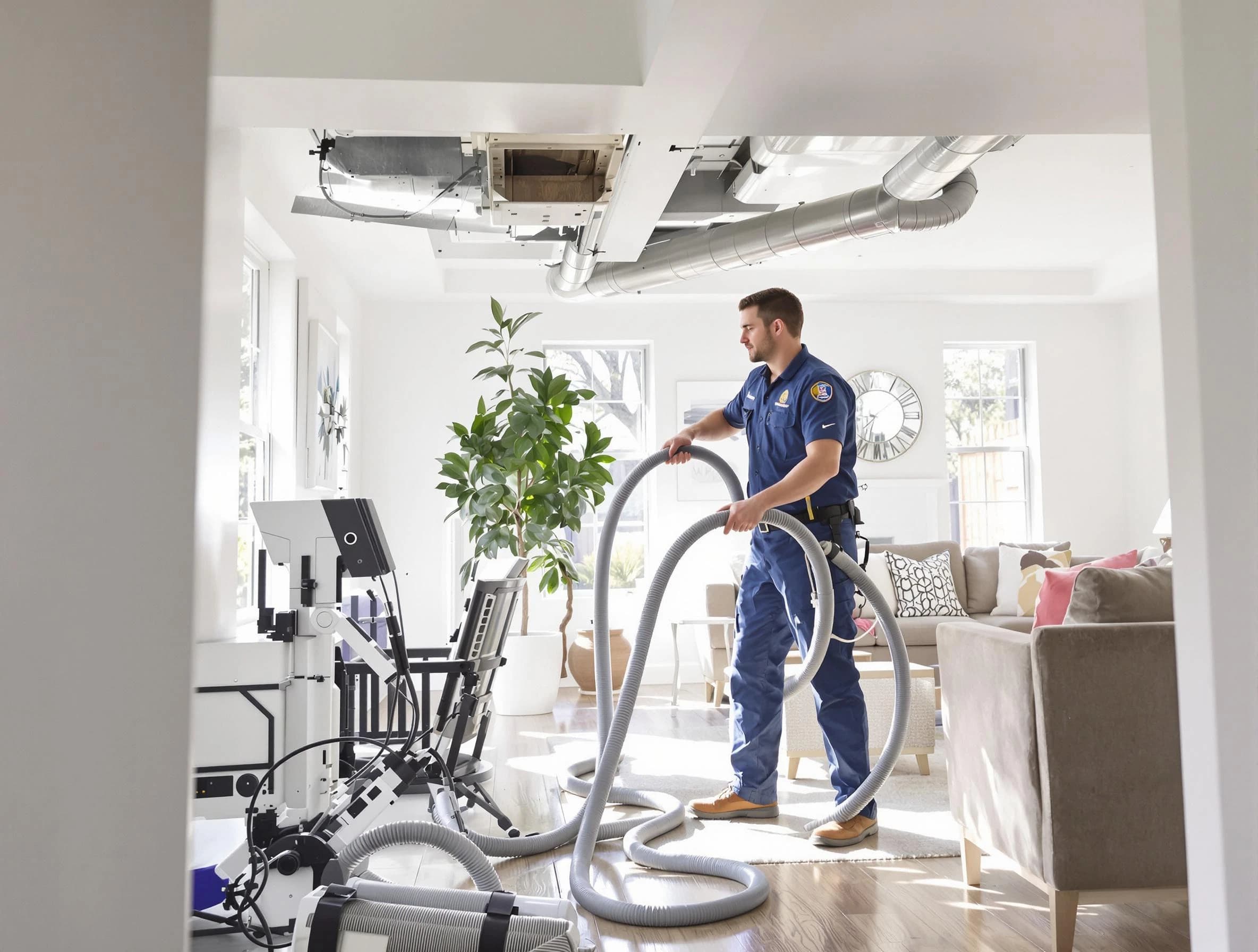 Nashville Air Duct Cleaning technician performing thorough AC duct cleaning for enhanced cooling efficiency in Nashville