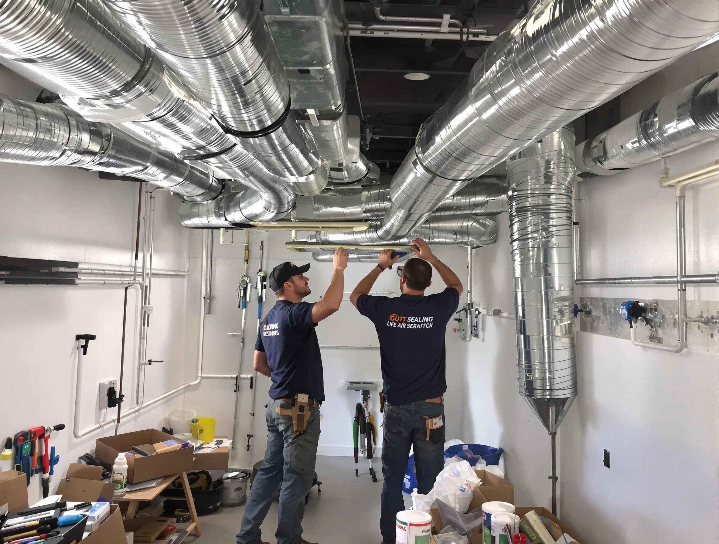 Nashville Air Duct Cleaning technician applying professional duct sealing solutions in Nashville