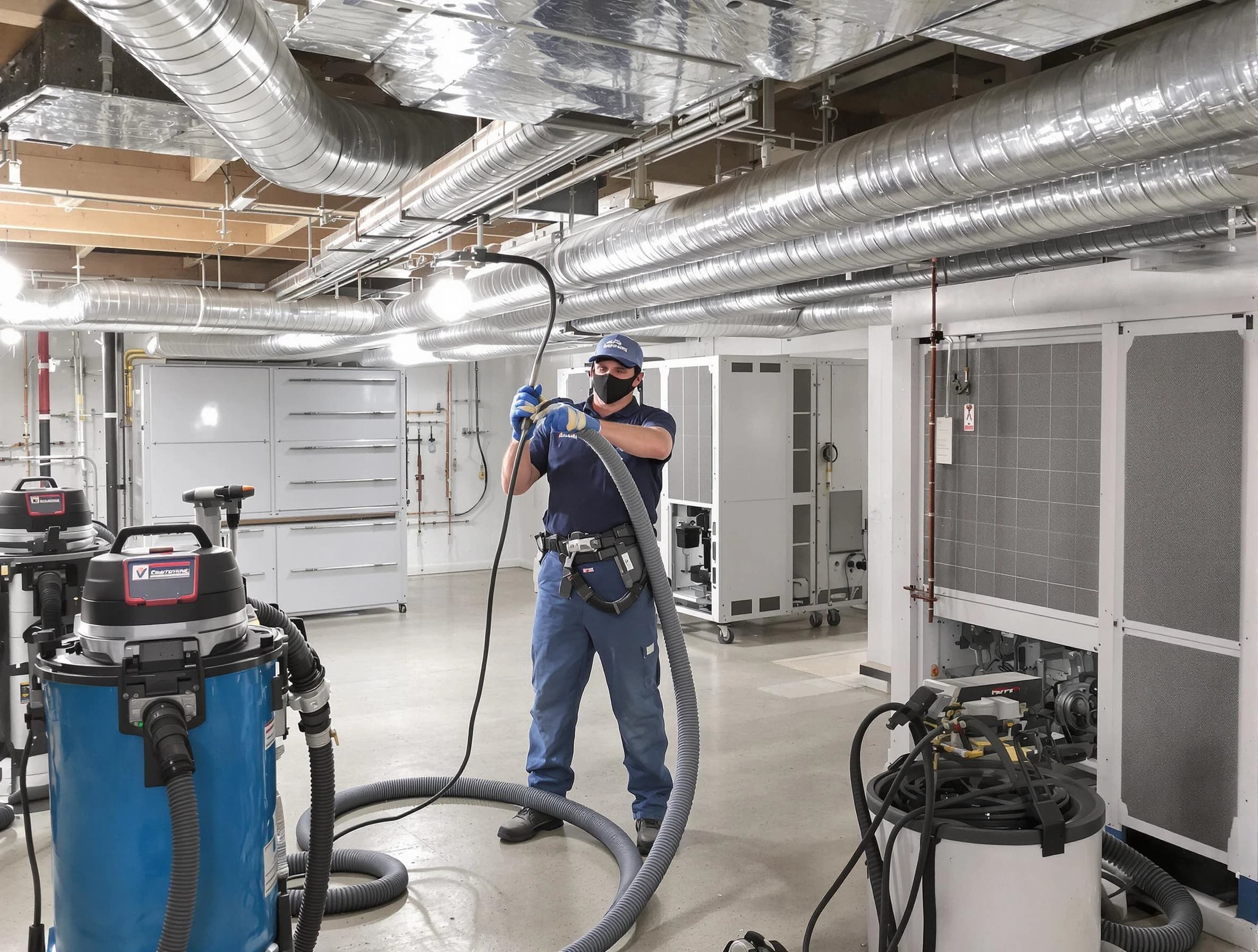 Nashville Air Duct Cleaning specialist performing thorough central air duct cleaning for improved system efficiency in Nashville