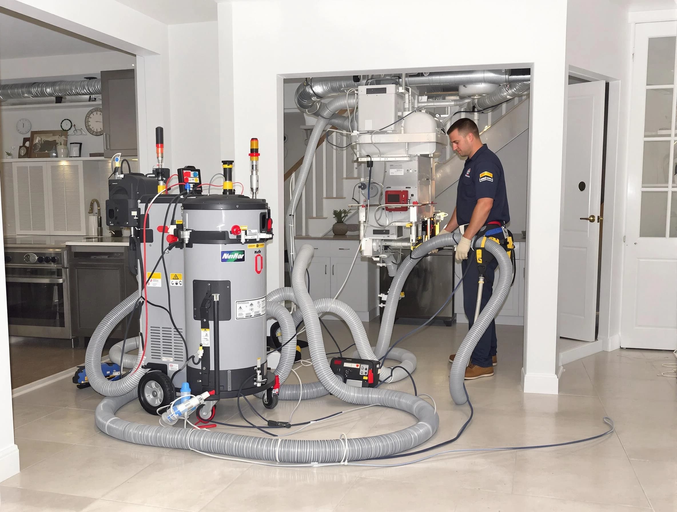 Nashville Air Duct Cleaning technician operating negative pressure cleaning equipment for thorough duct maintenance in Nashville