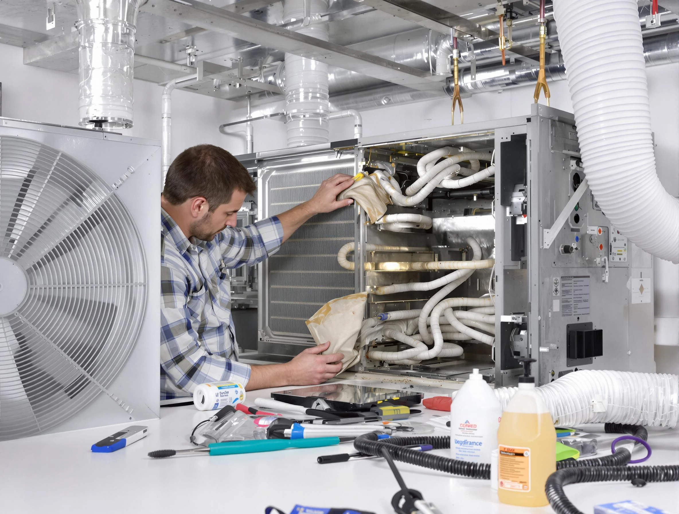 Nashville Air Duct Cleaning specialist performing precision AC coil cleaning in Nashville