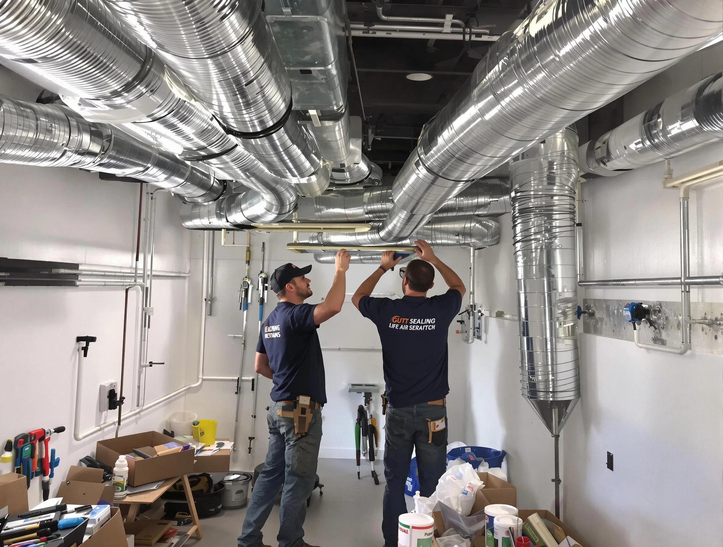 Nashville Air Duct Cleaning technician applying professional duct sealing solutions in Nashville