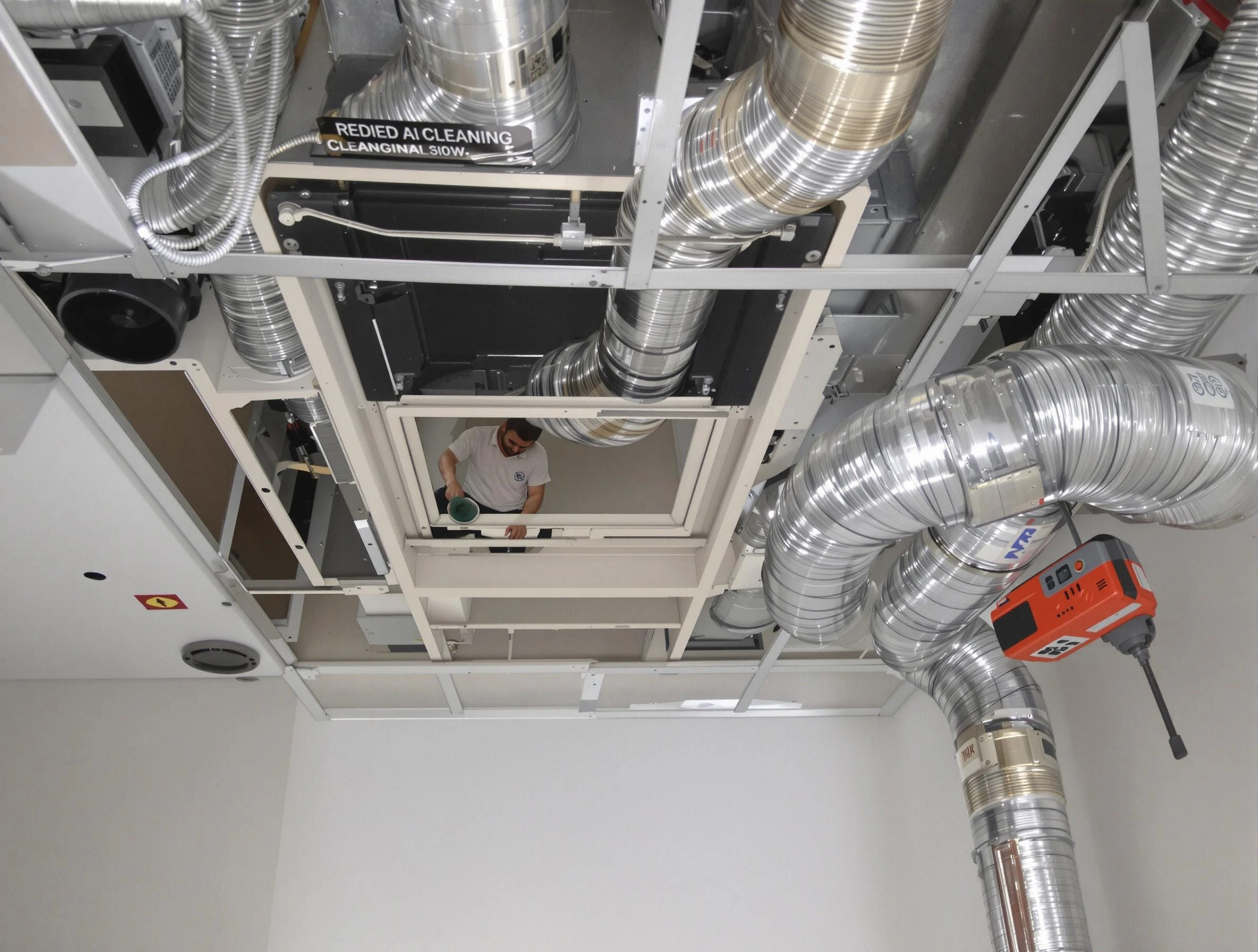 Nashville Air Duct Cleaning technician performing detailed central duct system cleaning in Nashville